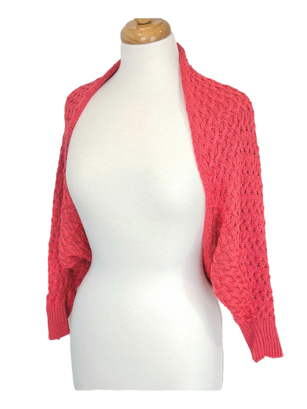Putorti coral knit shrug